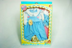 Mary Poppins - Ruha Játékbabára - Kék-Fehér Színben