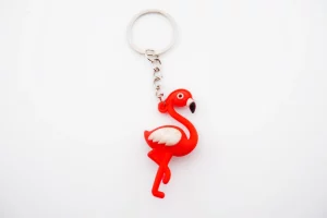 Kulcstartó Gumis - Piros Flamingó