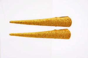 Hajcsat Csőrös - Csillámos Arany szín 2db 7,5cm (1pár)